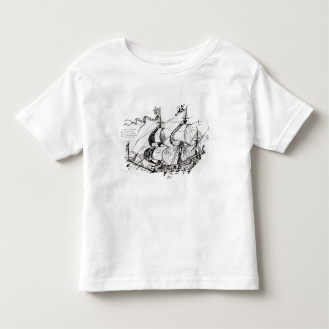 Camiseta De Bebé Nave de Jacques Cartier, 'Rarete Indes (Anverso)