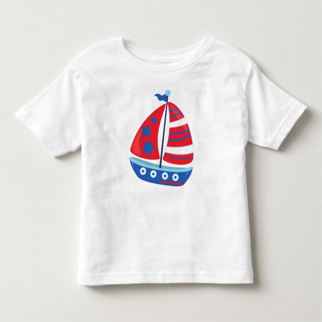 Camiseta De Bebé Navegación en barco, vela, barco, vela, barco, bar (Anverso)