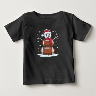 Camiseta De Bebé Navidad americano de fútbol, muñeco de nieve, depo