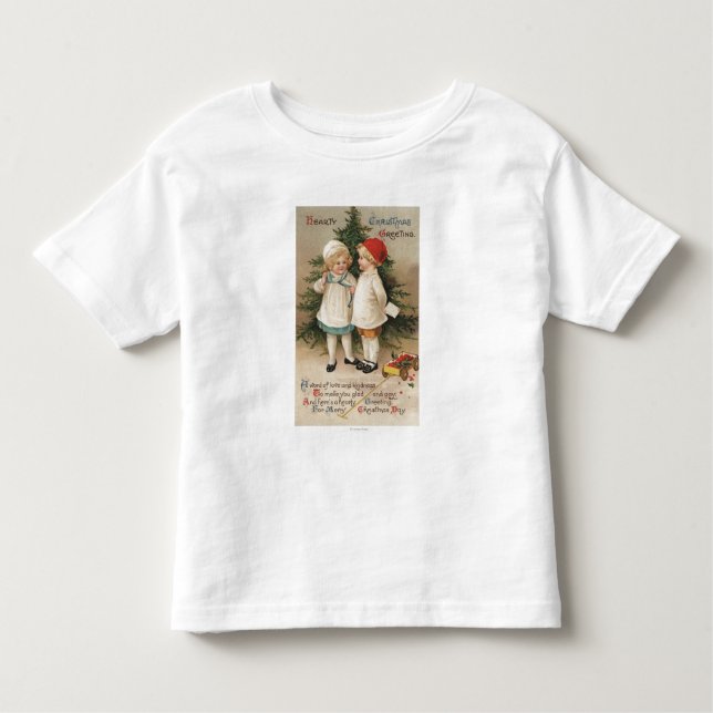 Camiseta De Bebé Navidad caluroso GreetingKids por un árbol (Anverso)