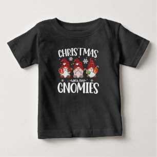 Camiseta De Bebé Navidad Con Mis Gnomos de Bufalo Cuadros Rojos Gno