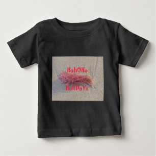 Camiseta De Bebé Navidad Costera: Algas en Arena Gris Ceniza Festiv
