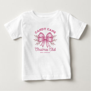 Camiseta De Bebé Navidad de caramelo rosa Club de Navidad Temporada