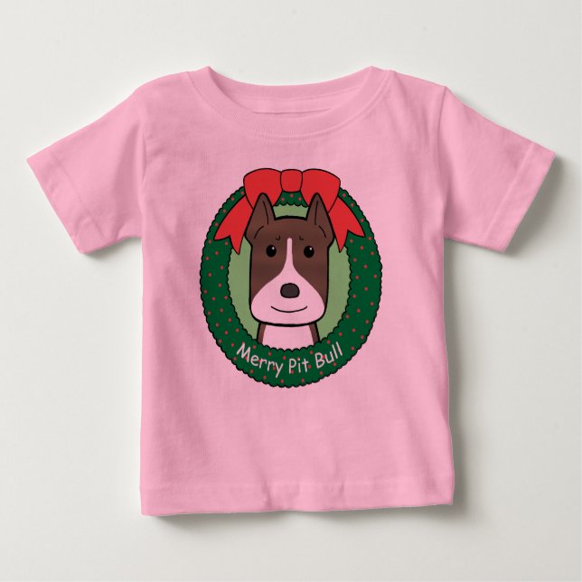 Camiseta De Bebé Navidad de Pitbull (Anverso)