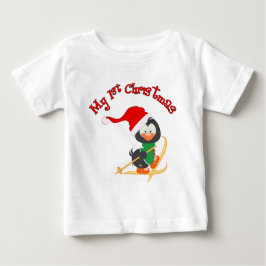 Camiseta De Bebé Navidad del esquí del pingüino 1r