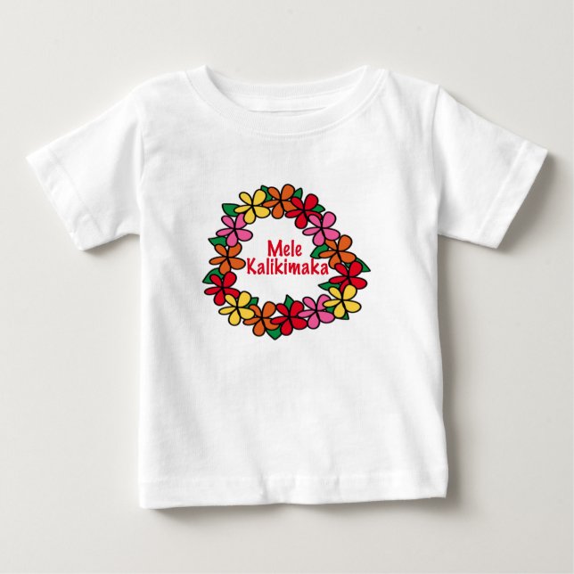 Camiseta De Bebé Navidad del Hawaiian de los leus (Anverso)