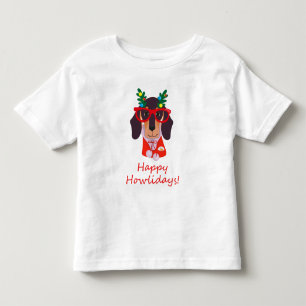 Camiseta De Bebé Navidad Divertida Perro Doxie Dachshund Lindo Howl