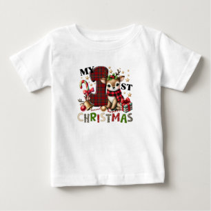 Camiseta De Bebé Navidad elegante acuarela nieve