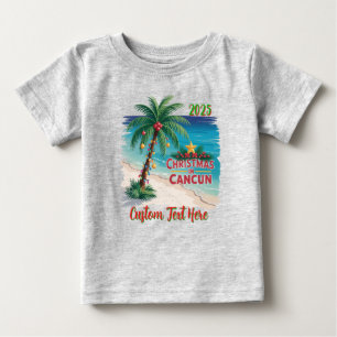 Camiseta De Bebé Navidad en Cancun   Vacaciones Tropicales de Fiest
