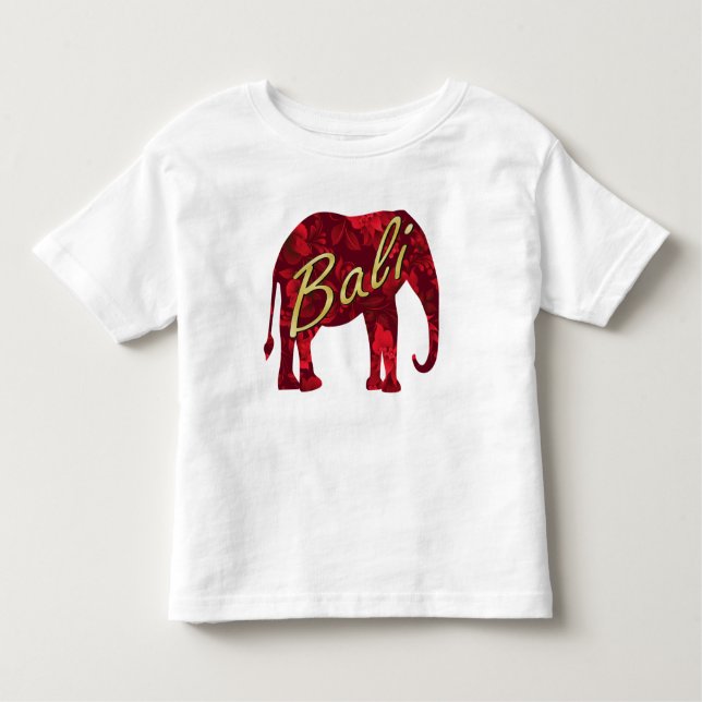 Camiseta De Bebé Navidad en el batik de Bali 1 elefante (Anverso)