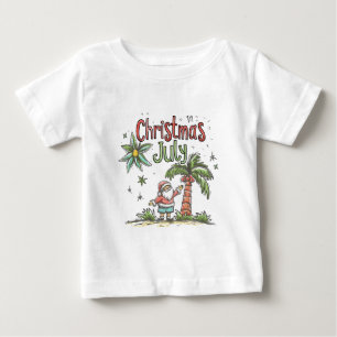 Camiseta De Bebé Navidad en Julio: Santa Tropical y Vacaciones de V