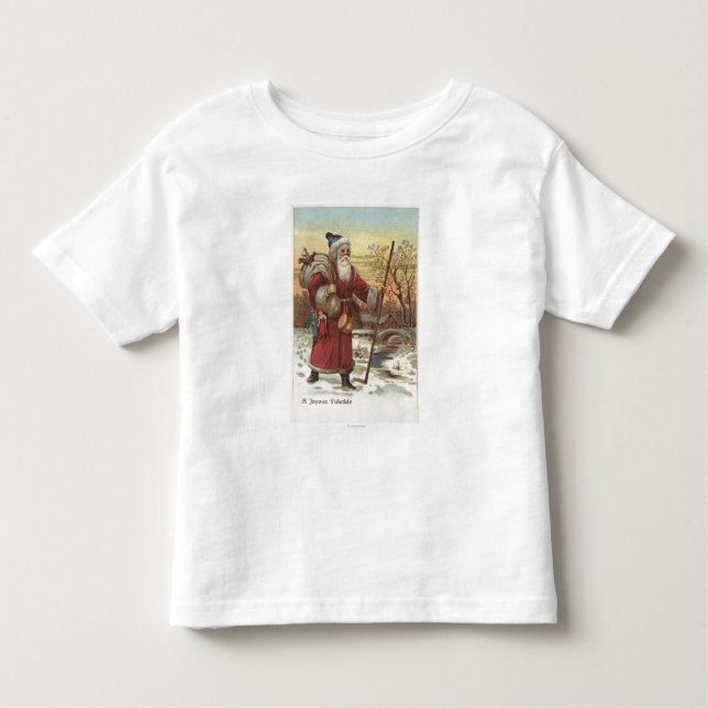 Camiseta De Bebé Navidad GreetingSanta con el bastón (Anverso)