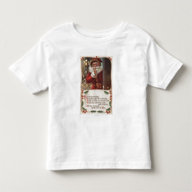 Camiseta De Bebé Navidad GreetingSanta con la mano en barba (Anverso)