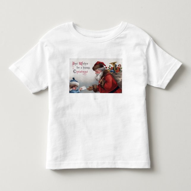 Camiseta De Bebé Navidad GreetingSanta que consigue la letra (Anverso)