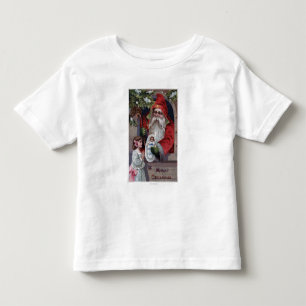 Camiseta De Bebé Navidad GreetingSanta que da la muñeca