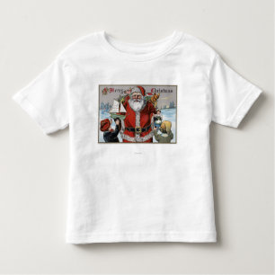 Camiseta De Bebé Navidad GreetingSanta que da los regalos