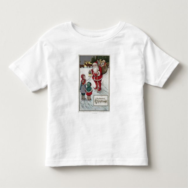 Camiseta De Bebé Navidad GreetingSanta que habla con los niños (Anverso)