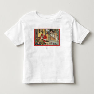 Camiseta De Bebé Navidad GreetingSanta que saca los regalos