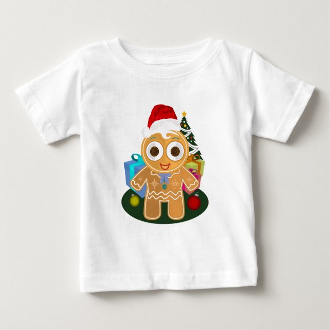Camiseta De Bebé Navidad - Hombre de Pan de Jengibre (Anverso)