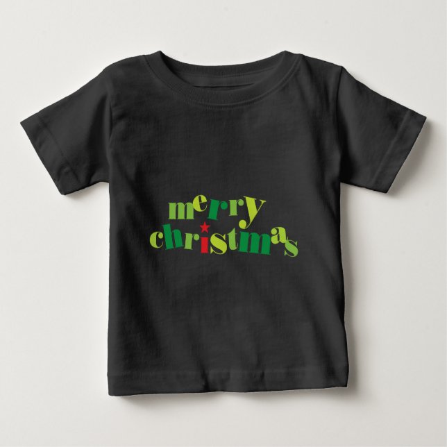Camiseta De Bebé navidad navideña tipografía moderna (Anverso)
