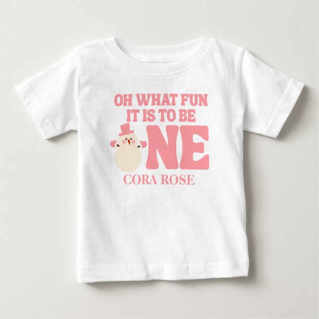 Camiseta De Bebé Navidad Oh Qué Diversión Primer Cumpleaños (Anverso)