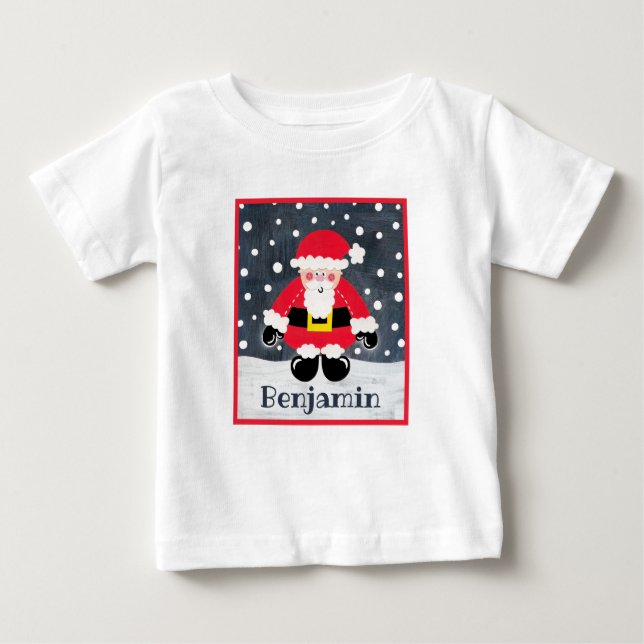 Camiseta De Bebé Navidad, Papá Noel personalizado (Anverso)