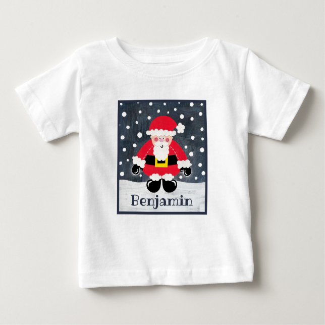 Camiseta De Bebé Navidad, Papá Noel personalizado (Anverso)
