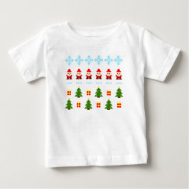 Camiseta De Bebé Navidad Pixel Art