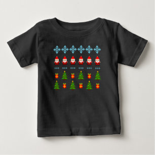 Camiseta De Bebé Navidad Pixel Art