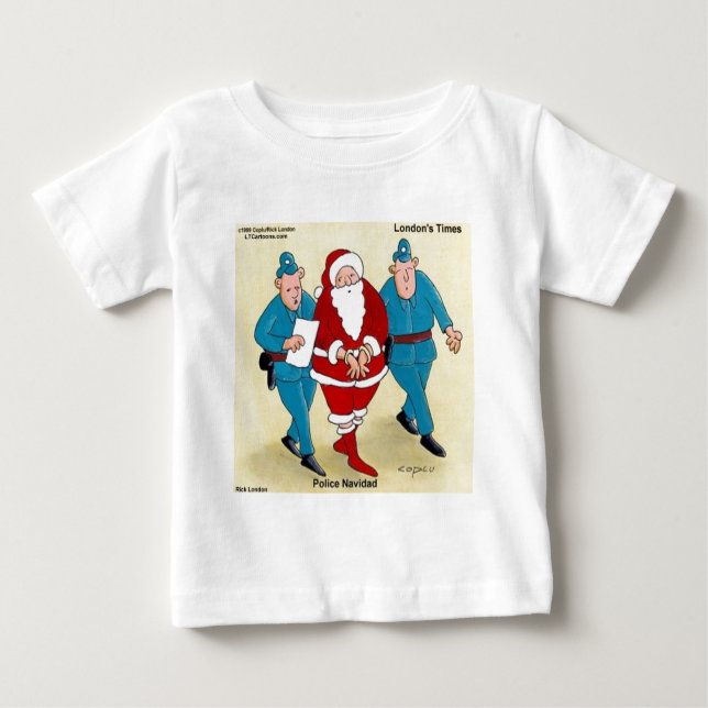 Camiseta De Bebé Navidad policial: Santa ha sido muy mala (Anverso)