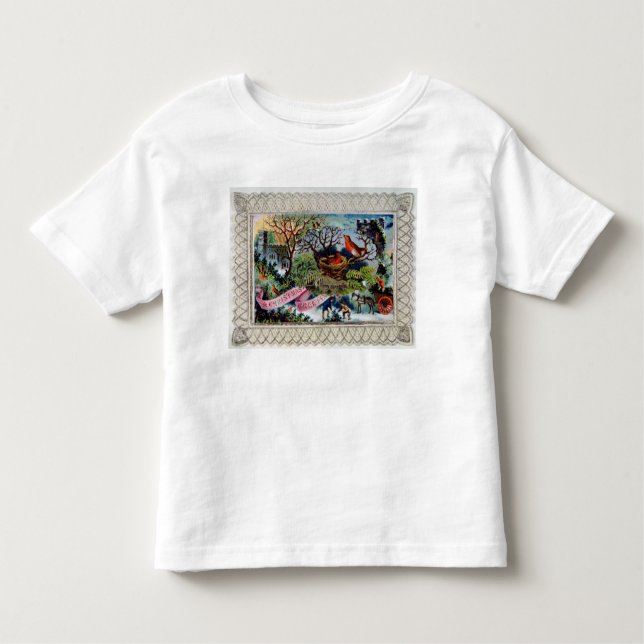 Camiseta De Bebé Navidad que saluda, postal del Victorian (Anverso)