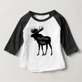 Camiseta De Bebé Navidad rústico lindo de los alces del bebé de la