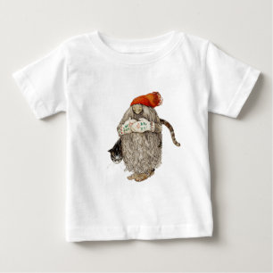 Camiseta De Bebé Navidad Tomten de la abuela con el gato gris