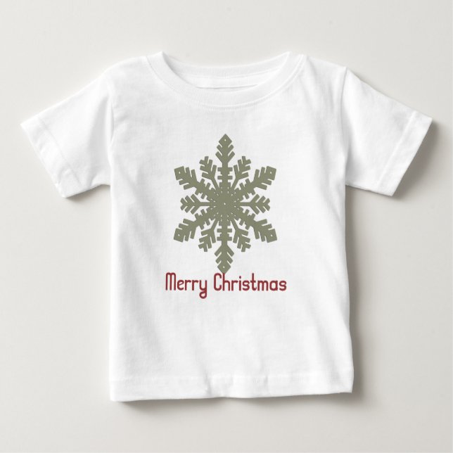 Camiseta De Bebé Navidades 1 : Creeper de Navidad con copos de niev (Anverso)