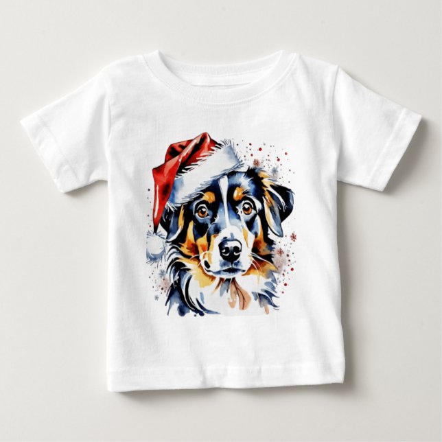 Camiseta De Bebé Navidades adorables cachorros (Anverso)