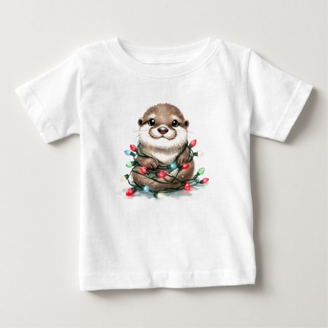 Camiseta De Bebé Navidades Adorables Otter (Anverso)