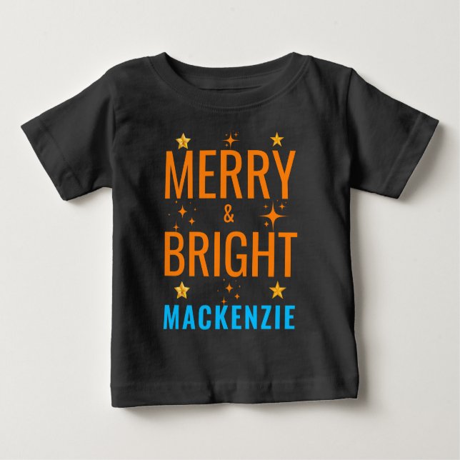 Camiseta De Bebé Navidades amargos y brillantes: Personalizado fest (Anverso)
