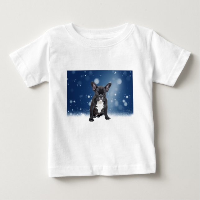 Camiseta De Bebé Navidades azules de cuscús estrellas de la nieve d (Anverso)