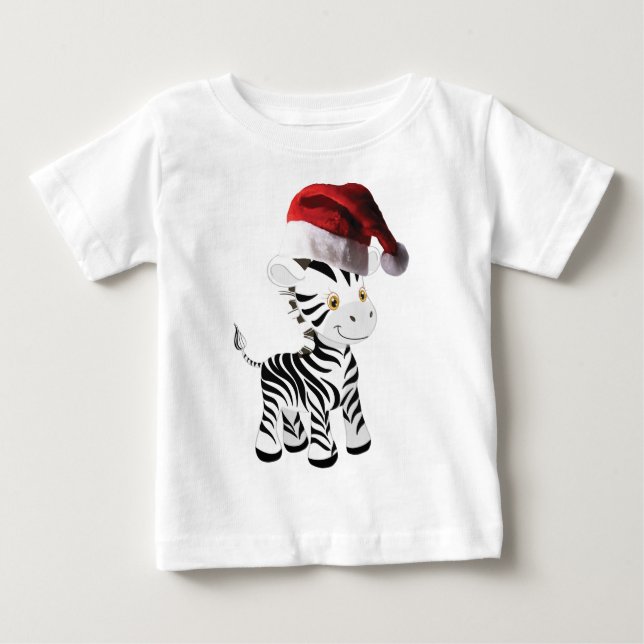 Camiseta De Bebé navidades bebé cebra (Anverso)