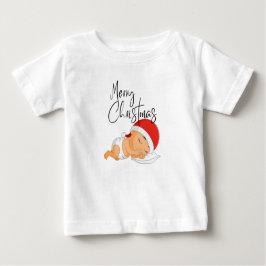 Camiseta De Bebé Navidades bebé durmiendo