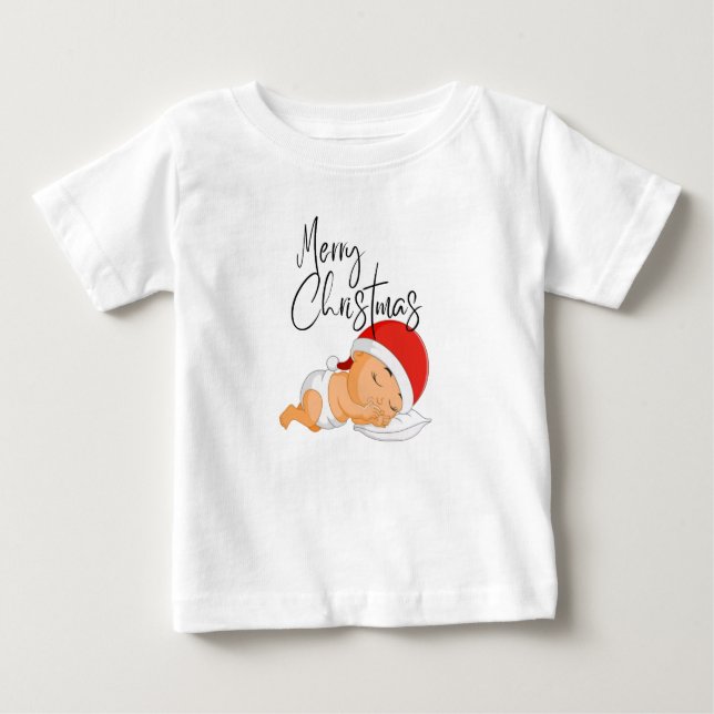 Camiseta De Bebé Navidades bebé durmiendo (Anverso)