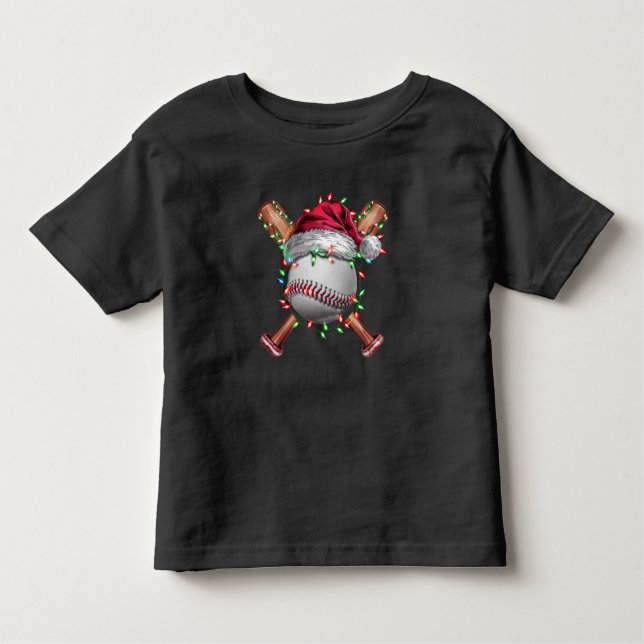 Camiseta De Bebé Navidades Béisbol Santa Sports Navidad (Anverso)