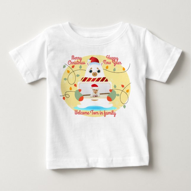 Camiseta De Bebé Navidades bienvenidos al bebé (Anverso)