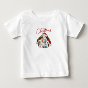 Camiseta De Bebé Navidades blancos rojos