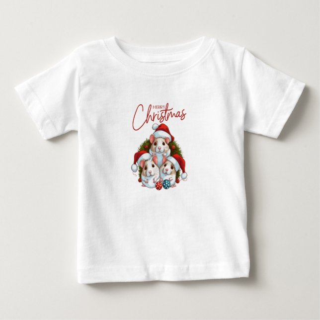 Camiseta De Bebé Navidades blancos rojos (Anverso)