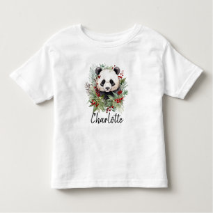 Camiseta De Bebé Navidades botánicos de Cute Panda Bear Rustic