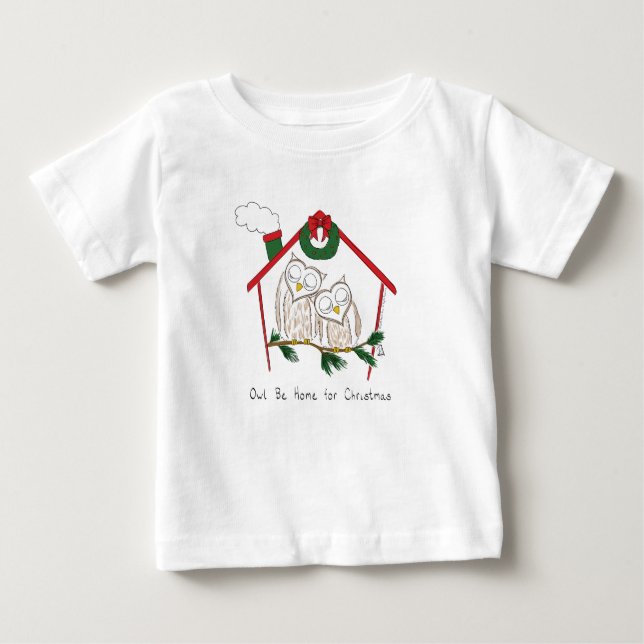 Camiseta De Bebé Navidades búhos adoran divertida festividad (Anverso)