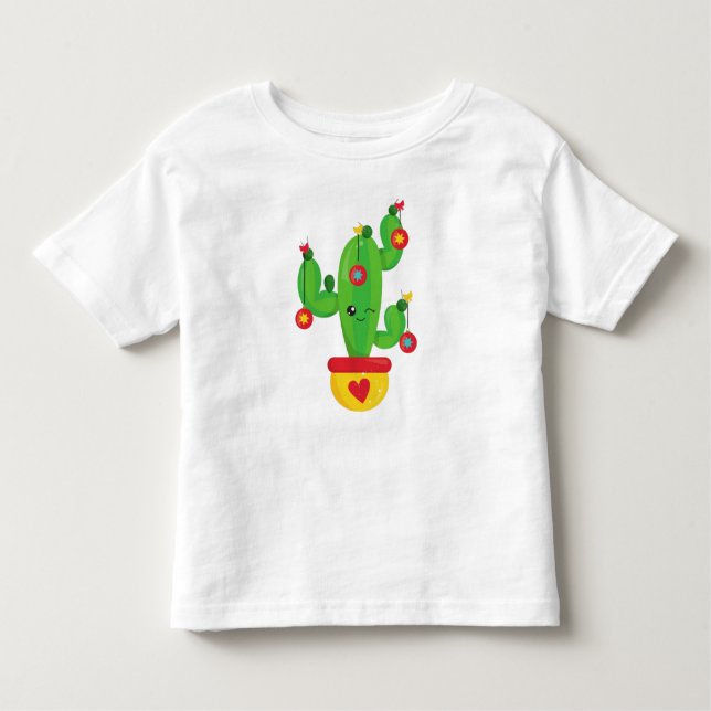 Camiseta De Bebé Navidades Cactus, Cactus Cute, Ornamentos de Navid (Anverso)