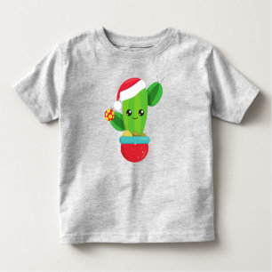Camiseta De Bebé Navidades Cactus, Santa Hat, Ornamentos de Navidad