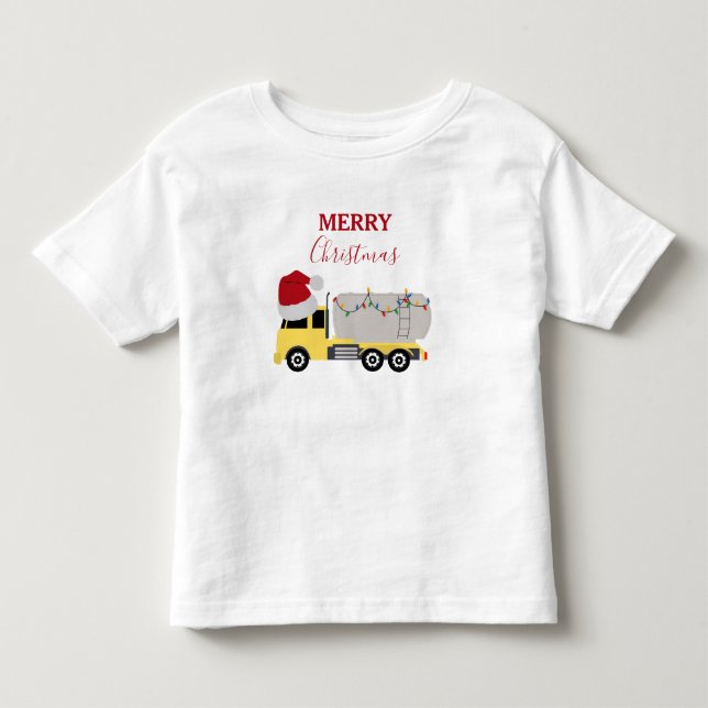Camiseta De Bebé Navidades Camiones de transporte de camiones ciste (Anverso)